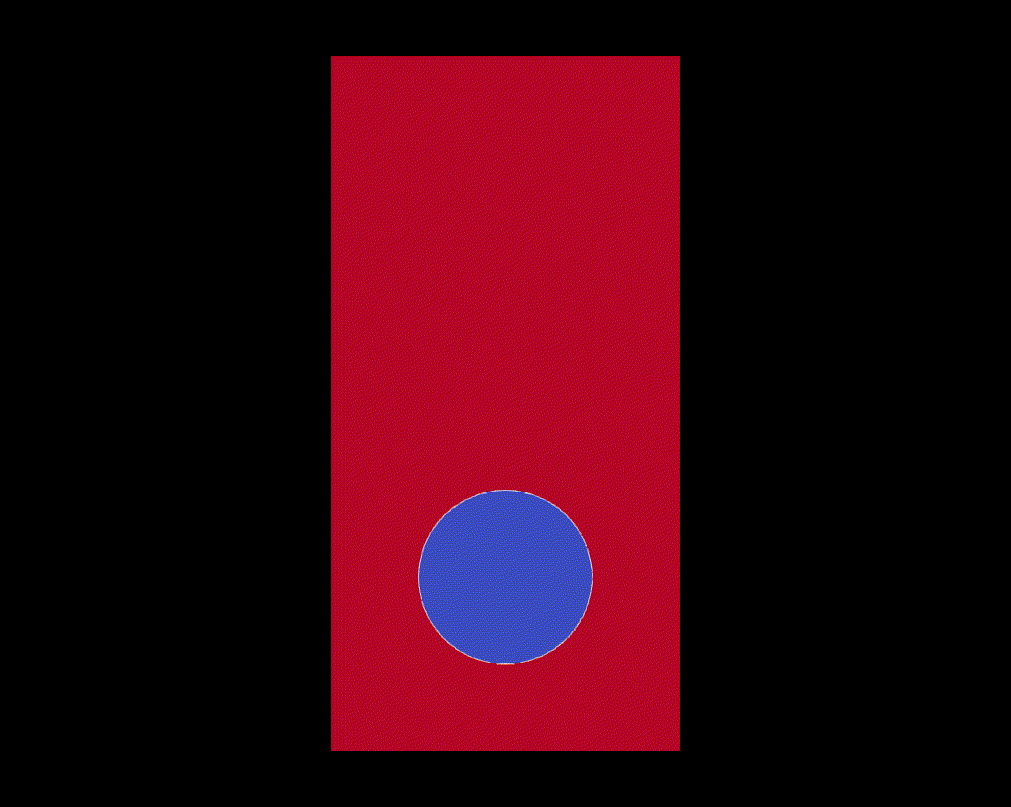Simulation of a Rising Bubble in 2D
